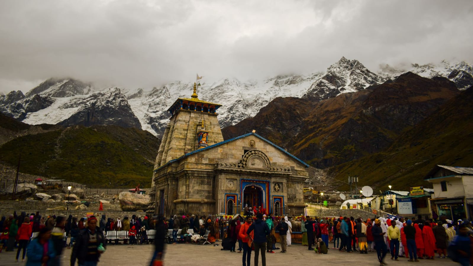 Kedarnath Temple view from Gaurikund during Mumbai Yatra
