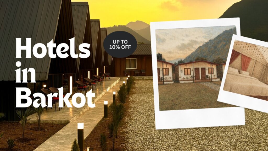 Comfortable hotel in Barkot offering clean rooms with peaceful mountain surroundings.