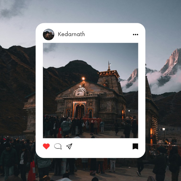 Pilgrims beginning the Kedarnath Yatra along scenic mountain routes and sacred trails.