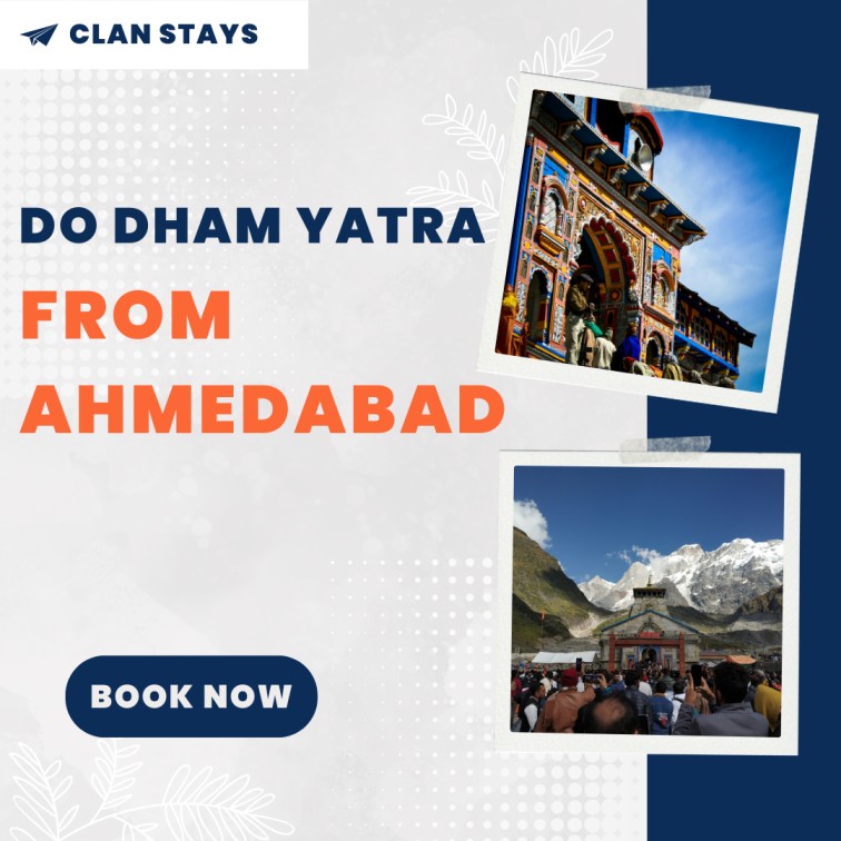 Do Dham Yatra from Ahmedabad with flights for Kedarnath Badrinath yatra package and easy plane cost options