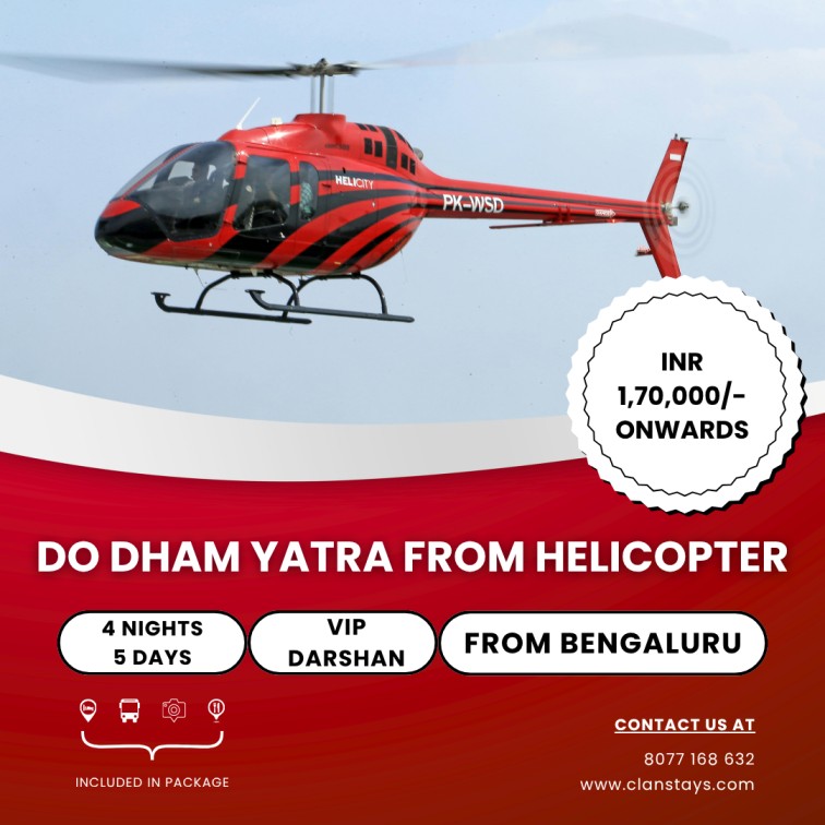 Do Dham Yatra by Helicopter From Bengaluru – 4N/5D Kedarnath Badrinath Tour