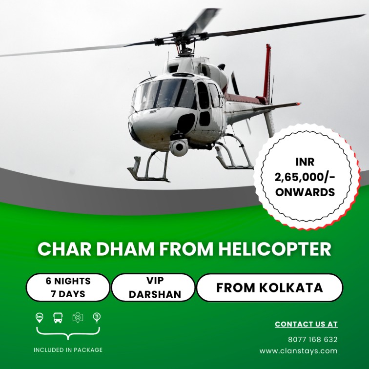 Helicopter Char Dham Yatra From Kolkata – 6N/7D Easy and Fast Pilgrimage Tour